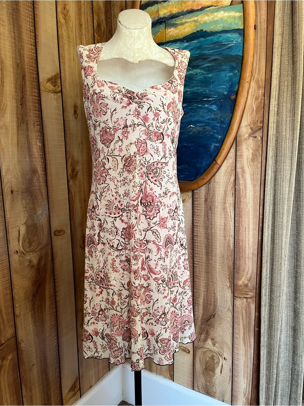 💋 Vintage Pink Floral Dress